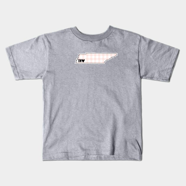 USA States: Tennessee (pink plaid) Kids T-Shirt by LetsOverThinkIt